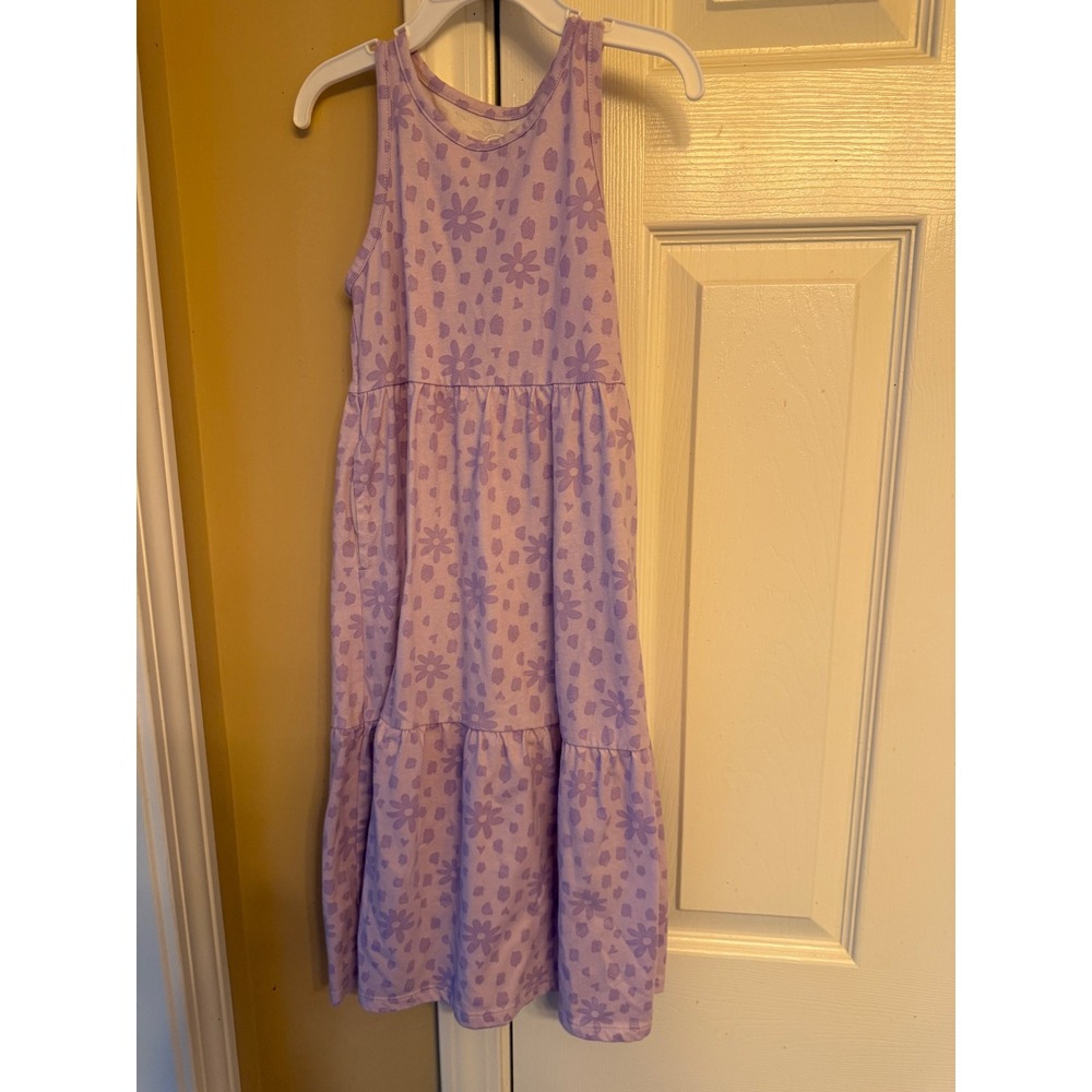 Wonder Nation Girls Purple Floral Maxi Dress Sleeveless Size 4-5 XS
